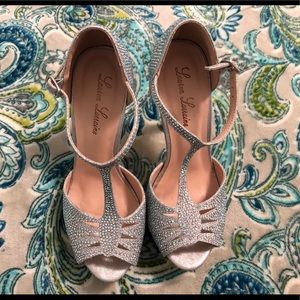 Lauren Lorraine Silver Gemmed Heels Size 7.5